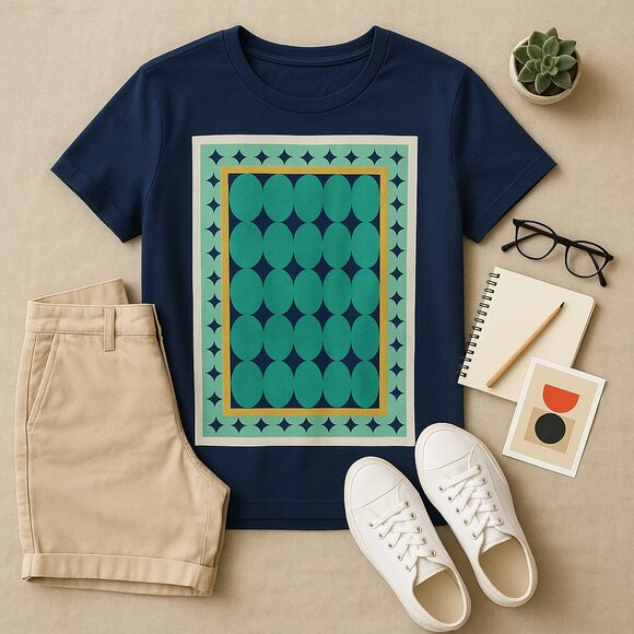 J.Crew T-Shirt Blue Graphic Artist Series Short Sleeve Modern Classic Size S - Picture 3 of 6